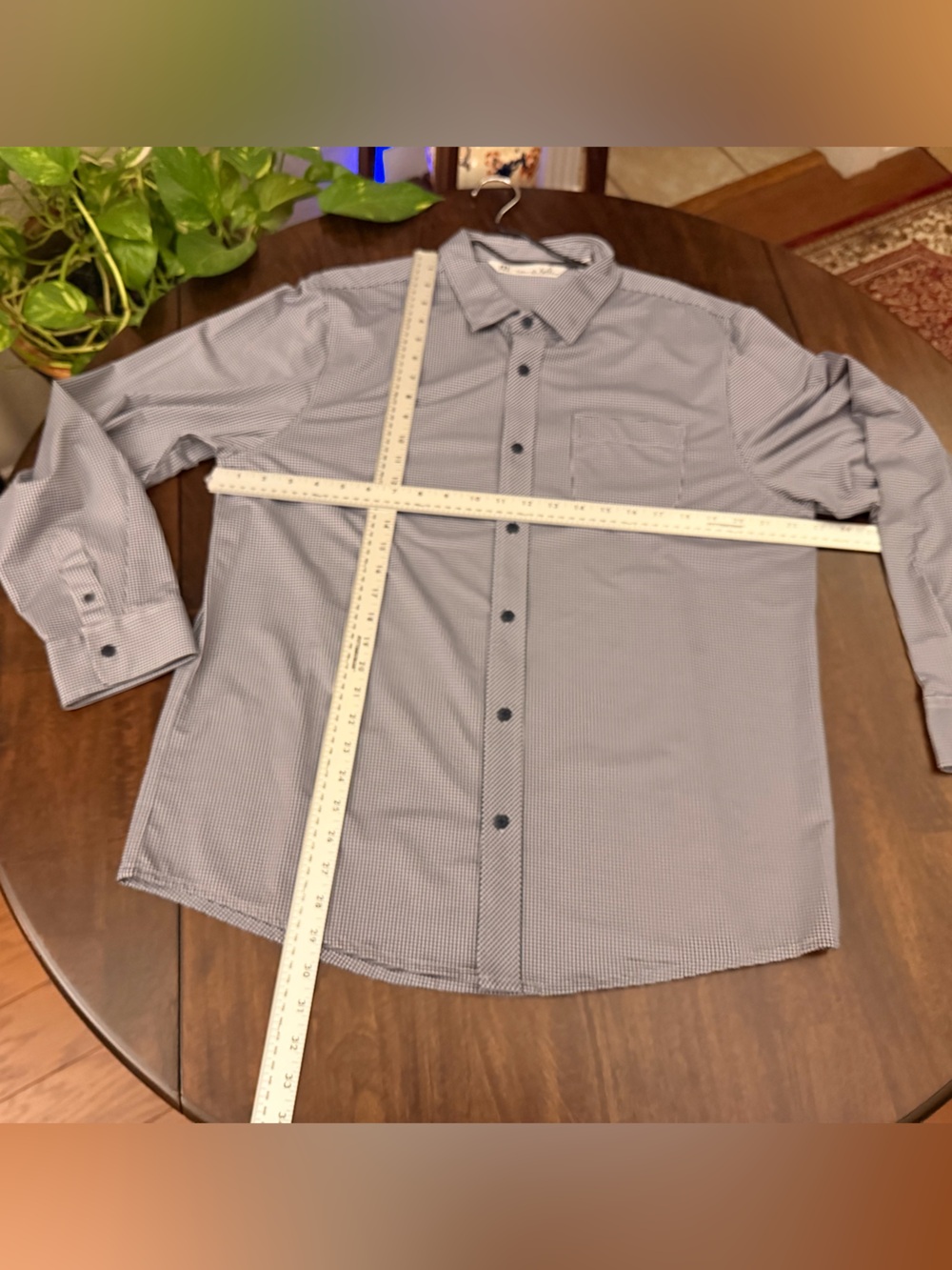 TravisMathew Men's Patterned Light Blue Button-Up Shirt